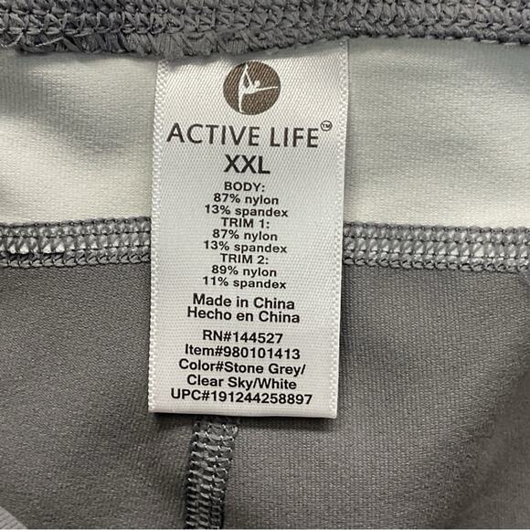 Active Life Leggings Women's Size XXL Gray/White Activewear Workout Exercise NWT - Picture 2 of 12